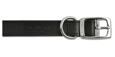 Ancol Heritage Leather Collar Black 19mm X35-43cm Sz 4